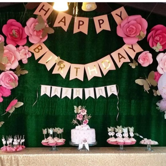 Pink & Gold Happy Birthday Party decorations decor - Picture 5 of 8